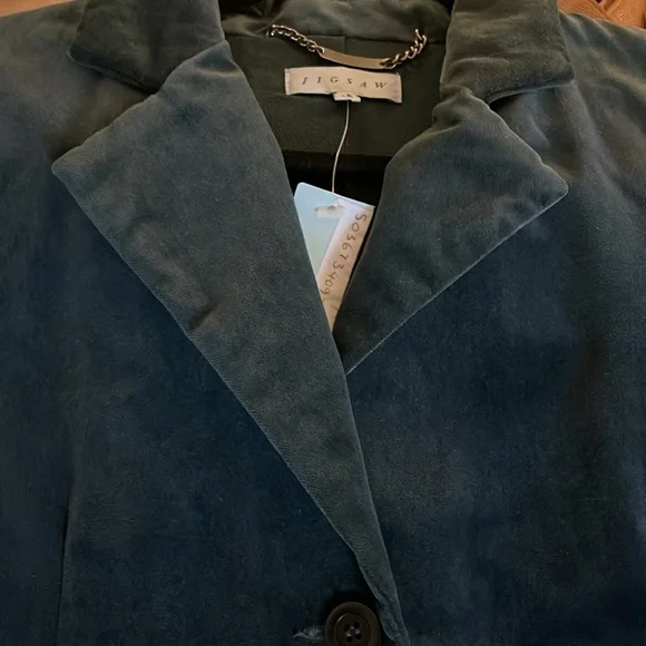 Jigsaw Velvet Midi Jacket Blue/Green Size 12 NWT - Picture 11 of 11